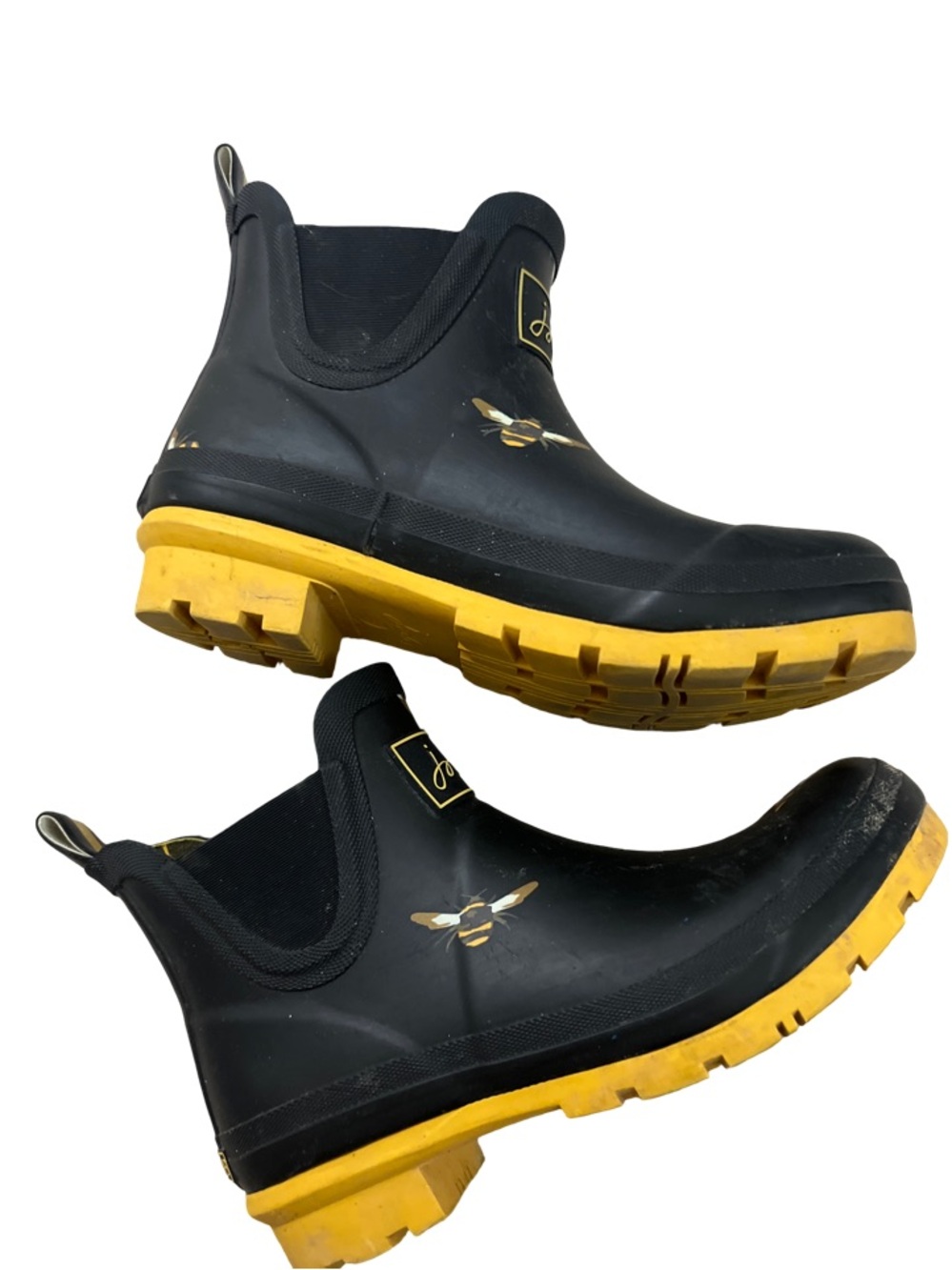 Joules Rain Boots Wellibob Black Honey Bee